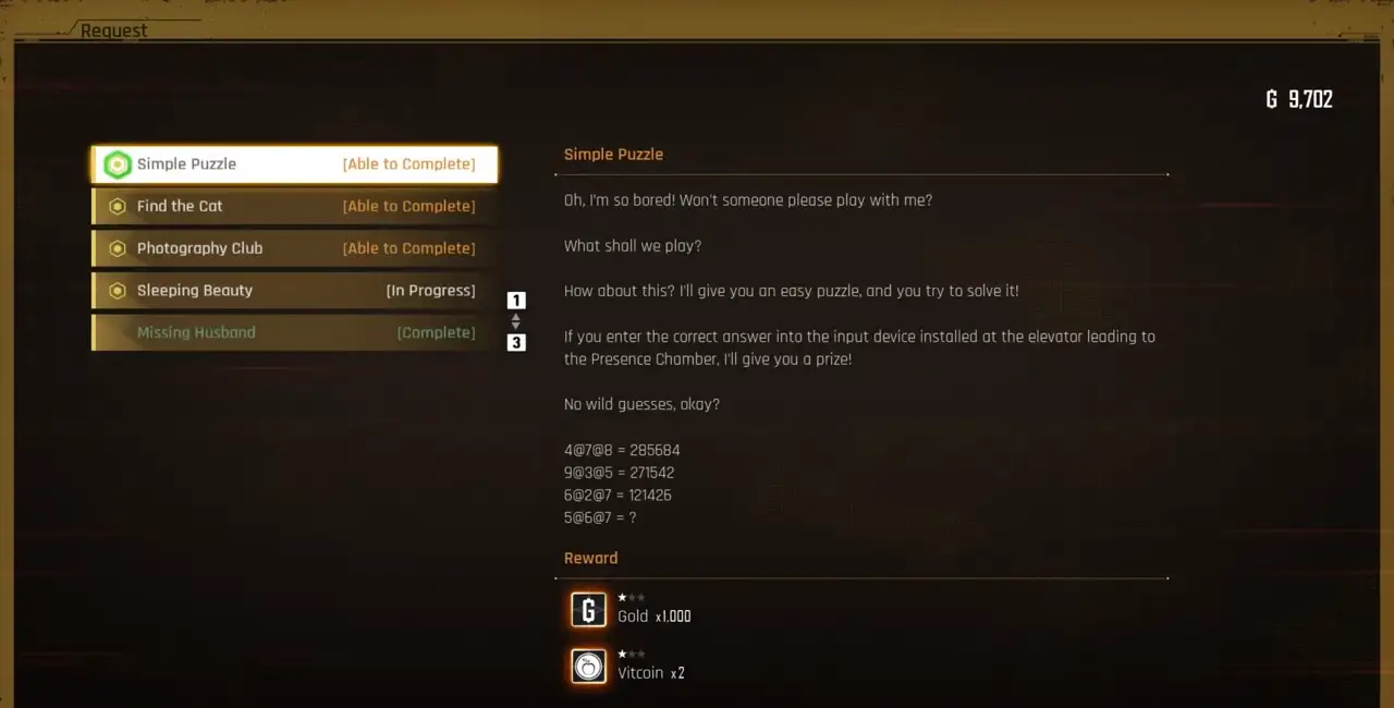 Stellar Blade Simple Puzzle completion turn-in screenshot